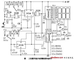 三位數字顯示電容測試表電路設計